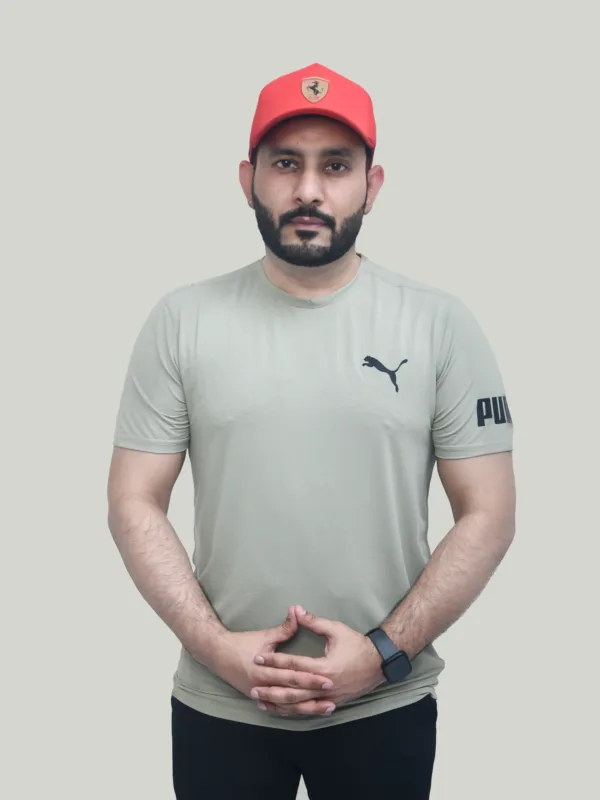PUMA Dri Fit – Khaki Performance T-Shirt